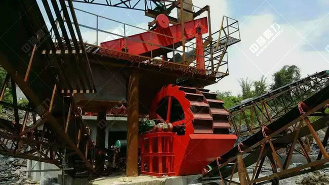 輪斗洗石機現場