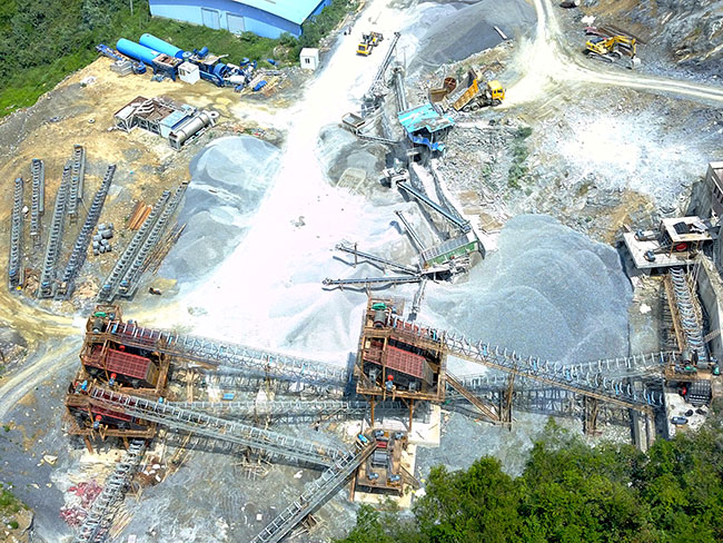 時產1000噸石子生產線生產線現場